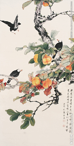 com采集绿色清新采集到字画【 于非闇 《高柳秋声》 】纸本设色,67