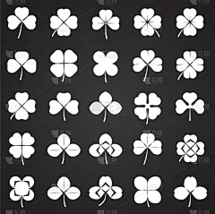 三叶草,插画,动机,符号,黑色背景,华丽的,环境,草,春天,品牌名称