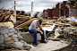 A man sits in front of a destroyed apartment building following the Joplin, Missouri tornado. (Reuters)