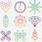 波西米亚元素 蝴蝶 装饰 钻石 颜色 饰品 免抠png 设计图片 免费下载 页面网页 平面电商 创意素材