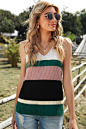 Green Color Block V Neck Knitted Sweater Vest : Green Color Block V Neck Knitted Sweater Vest, Shop for cheap Green Color Block V Neck Knitted Sweater Vest online? Buy at Modeshe.com on sale!