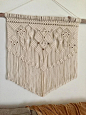 Large Macrame Wall Hanging "Polluck Pines" : A lovely tribute to the mountain town of Polluck Pines, in Northern California, this macrame piece captures the serene beauty of the town in the best way that I know how to...through lots and lots of