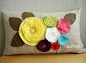 Flowers Linen Pillow cover by sukanart on Etsy Flowers Linen Pillow cover
