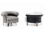Fabric armchair with armrests MATTIA | Armchair by Minotti