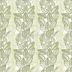 无缝树叶图案，花卉墙纸，手绘，矢量。