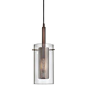 Home Decorators Collection 1-Light Chrome Pendant with Cylinder Inner Mesh Shade and Outer Clear Glass Shade-7434P-15 - The Home Depot
