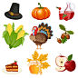 Holiday vector thanksgiving icons : Holiday vector thanksgiving icons