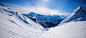 panoramic landscape of snowy dolomites