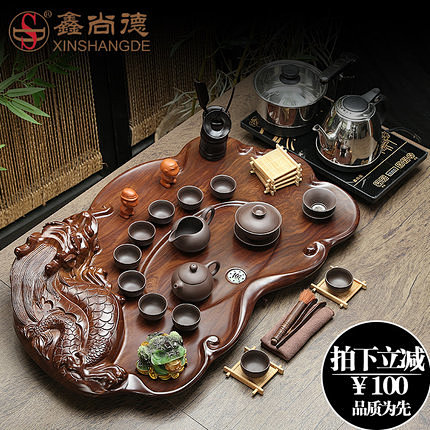 鑫尚德茶具套装特价整套冰裂紫砂功夫茶具乌...