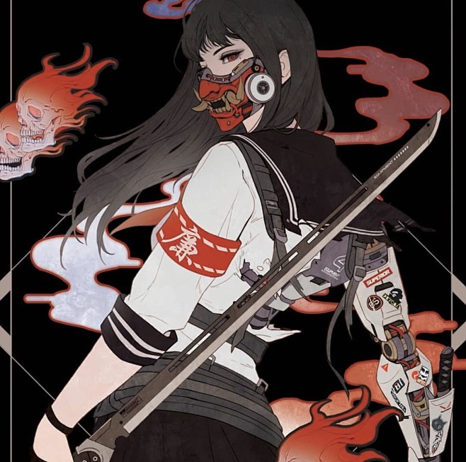 赛博朋克美少女！画师Gharly-186...
