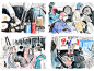 sleep lazy winter Cat room watercolor blue gray daily life