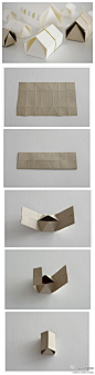 DIY实用手册：硬卡纸折成的纸艺小房子