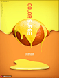 橙色世界 黄色奶油 柠檬覆盖 绚丽促销海报设计PSD 