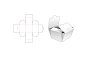 包装设计模切图刀模图EPS矢量模板 Box cut out template, die cut template design :  