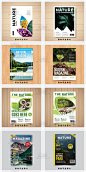 生态自然风光杂志书籍封面排版模板文本可编辑ai矢量平面设计素材-淘宝网