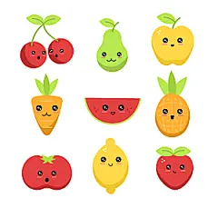 手绘食物表情素材