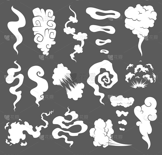 云,浓烟,绘画插图,卡通,芳香的,臭,计算机图标,蒸汽,矢量,香烟