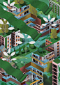 Life in the City on Behance #city #illustration #isometric #buildings