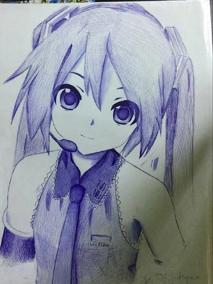 圆珠笔画初音未来