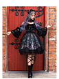 樱洛芙Lolita原创新品 冥蝶乐章OP裙 暗黑哥特风复古洛丽塔茶会款-tmall.com天猫