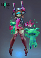 Kawaii, Max Gon : Another N0de world/ cyberpunk character for fun. 
collab with Betty Jiang