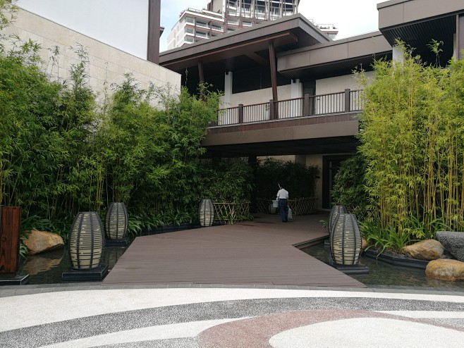 日式景观 建筑入口竹子造景