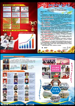 第十中学单页 招生简章 中学海报 奖杯 奖状 证书 荣誉 向日葵 蓝天白云 致学生家长的信 升学率 柱形图 教师团队 名师风采 多彩校园  优质育人环境 校园一角 课外活动 诗歌朗诵 歌舞比赛 跳绳比赛 展板 写真 分层设计 四色印刷 底纹 飘带 纸飞机 梦想起飞 学校简介 照片排版