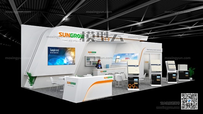 sungrow光伏能源展览展台会展模型下...