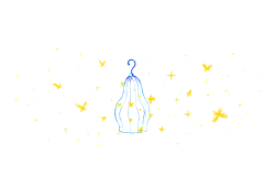 鸟笼 蝴蝶插画 手绘插画 小插图 装饰 图案