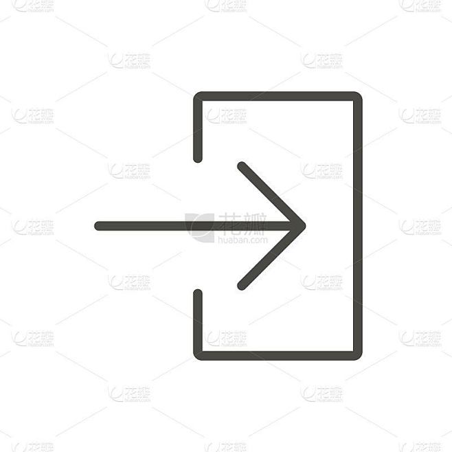 入口门图标矢量。行登录的象征。