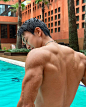 Photo shared by 임규영    on June 27, 2023 tagging @booyounghotel_jeju. May be an image of 1 person, biceps, body building and pool.