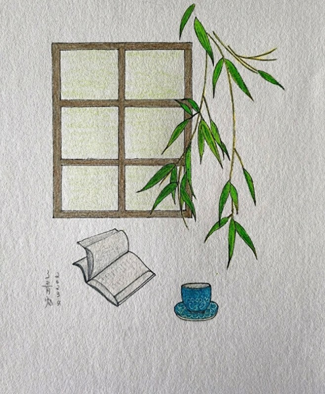江南水乡，远望青山魅影，水色深遂，宁静的...