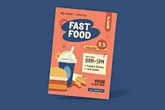 食品快餐节海报模板下载 Fast Food Festival Flyer – 设计小咖