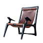 Fernweh Woodworking Lounge Chair - Handcrafted Armchair Charcoal Wood - American Mid-Century Modern Hardwood, Ash