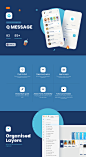 Q message - UI Kits : Q Message is a privacy focused Messenger app UI Kit consisting of 63 pixel-perfect screens and easy to use in Adobe XD.

The kit is easy to fully customize to your liking and it leverages all Adobe Xd features, including global color