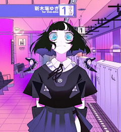 斜阳侧帽采集到插画师:vinne(朋克)