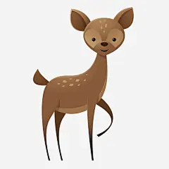 可爱小鹿棕色手绘_新图网 https://www.ixintu.com 动物 小鹿 抬起脚 简单 卡通 矢量 手绘 可爱 梅花鹿