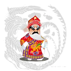 手绘卡通脸谱京剧戏剧人物廉颇