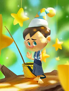 PS板绘速剪！捕梦小男孩光感插画 - 优优教程网