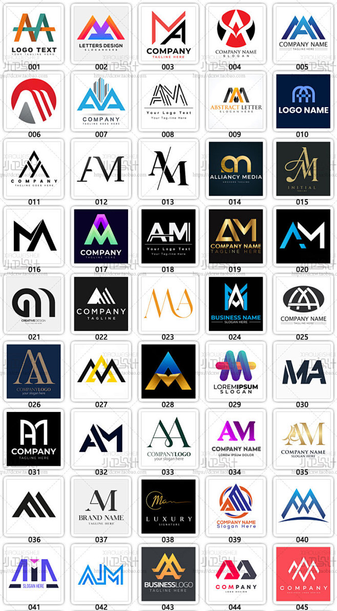 英文字母M A组合标志LOGO商标图标徽标店标源文件平面设计素材图-淘宝网