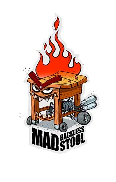 Mad Backless Stool car sticker : Small Sticker for smart fortwo owners