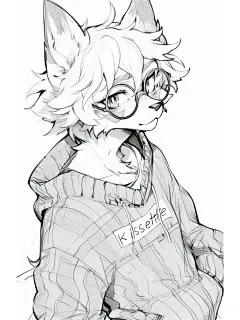 黑白furry狼人线稿~有几个是猫猫 - 小红书