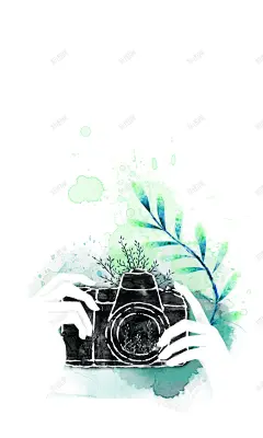 时尚花纹与照相机背景模板高清素材 页面 页面网页 平面电商 创意素材