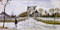 阿姆斯特丹的開合橋
﹝Drawbridge in Nieuw - Amsterdam﹞
1883 年 水彩‧畫紙，60 x 120 公分
格羅寧格博物館，格羅寧根﹝Groninger﹞，荷蘭 1024×510