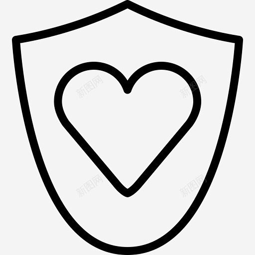 心脏保护爱盾牌图标 页面网页 平面电商 ...
