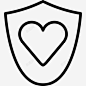 心脏保护爱盾牌图标 页面网页 平面电商 创意素材