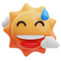 Smile With Sweat Sun  3D Illustration