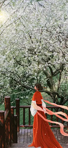 七彩云南·古滇名城实景手绘壁纸