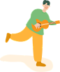 开心欢快的人物插画PNG素材