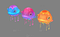 卡通 水母（有动画）变异 变色 海洋生物 热带 - 综合模型 蛮蜗网